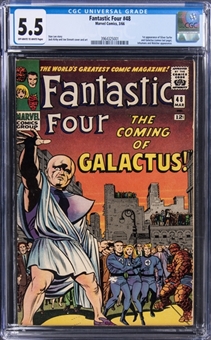 1966 Marvel Comics "Fantastic Four" #48 - (First Appearance of Silver Surfer and Galactus Cameo) - CGC 5.5 Off White To White Pages